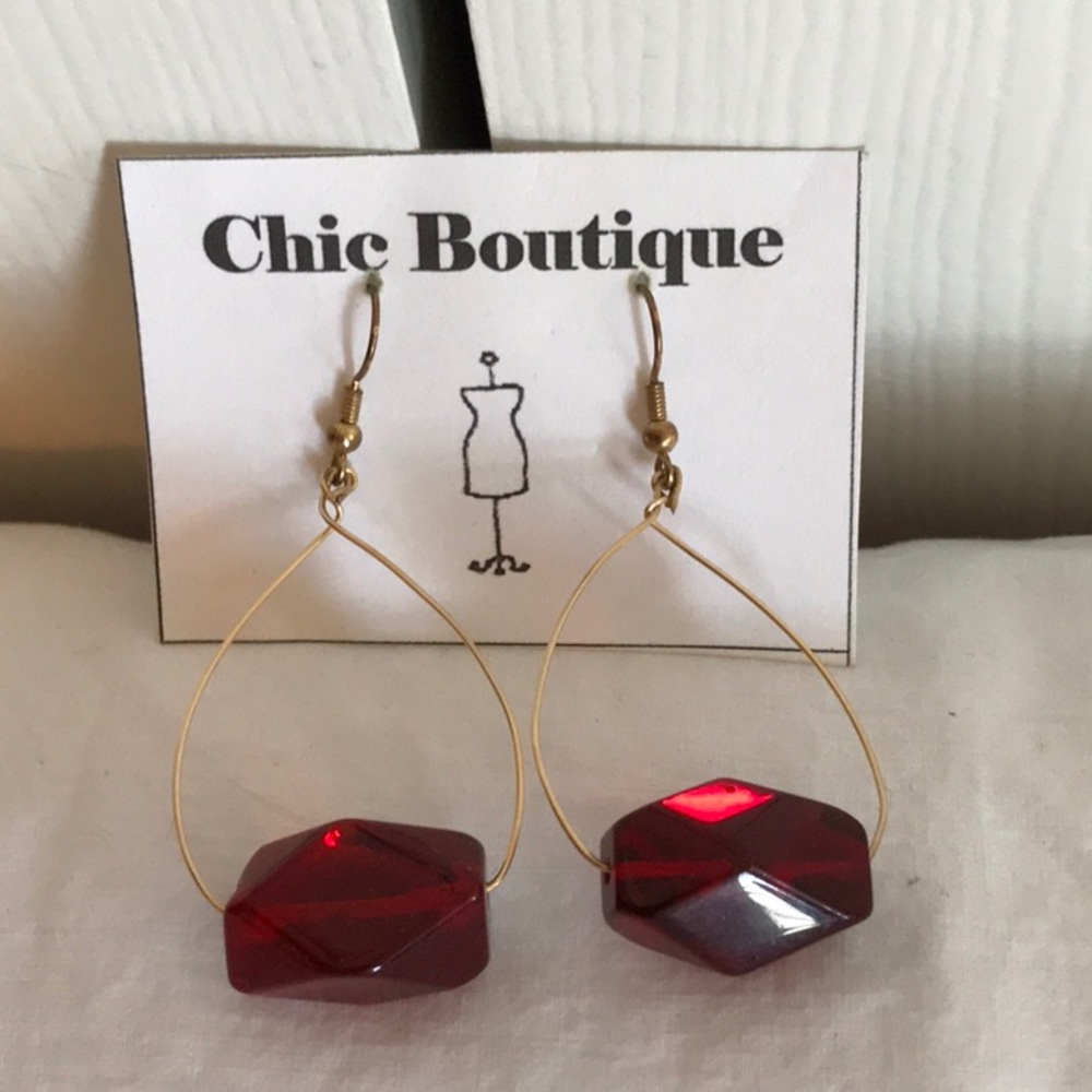 Red fashion earrings